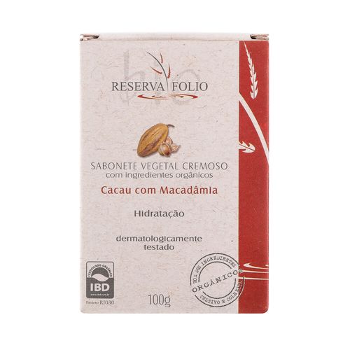 Sabonete de Cacau com Macadâmia Orgânico 100g – Reserva Folio