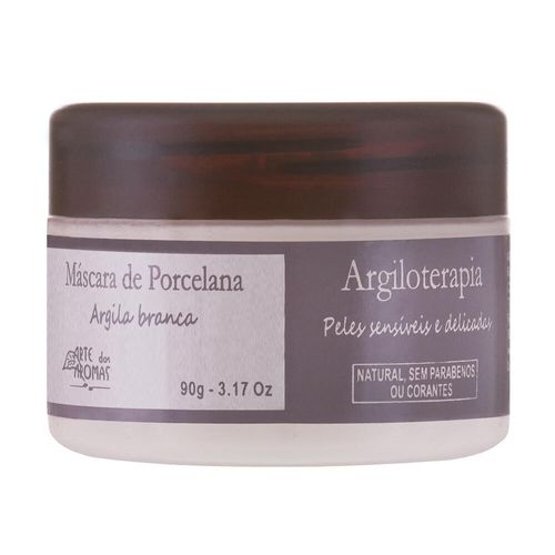 Máscara Facial Natural de Porcelana e Argila Branca 90g - Arte dos Aromas