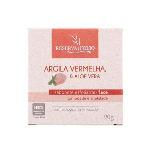 Sabonete Esfoliante Facial de Argila Vermelha 90g – Reserva Folio