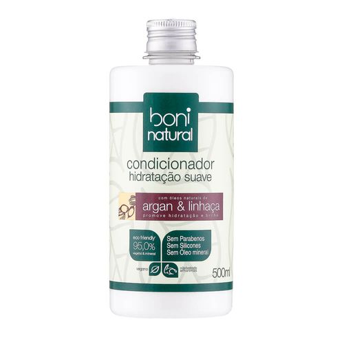 Condicionador Natural Hidratação Suave Argan & Linhaça 500ml – Boni Natural