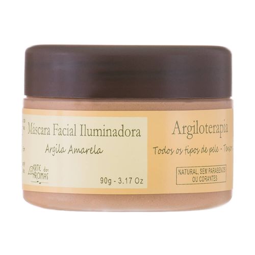 Máscara Facial Iluminadora Natural Argila Amarela 90g - Arte dos Aromas