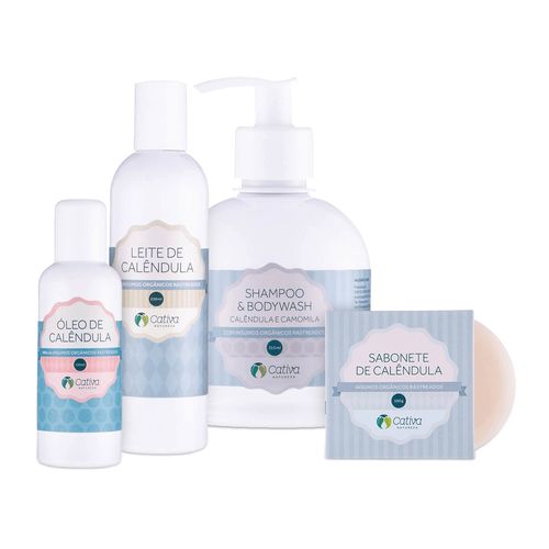 Kit Natural para Pele Sensível de Calêndula – Cativa Natureza