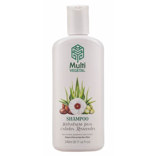 Shampoo Natural de Oliva com Argan para Cabelos Ressecados 240ml - Multi Vegetal
