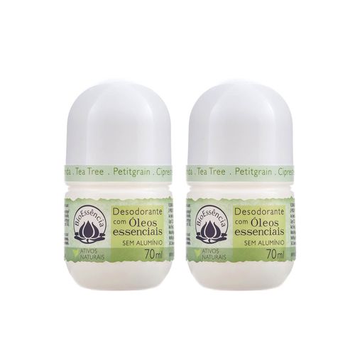 Kit com 2 unidades do Desodorante Roll-on Natural de Tea Tree 70ml – BioEssência