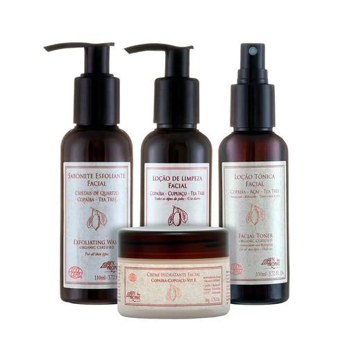 Kit Facial Orgânico Pele Mista e Oleosa de 4 passos - Arte dos Aromas