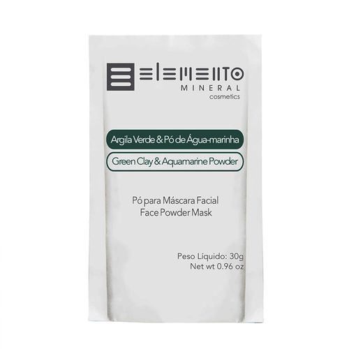 Argila Verde com Pó de Água-Marinha 30g - Elemento Mineral