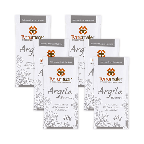 Kit 6 Máscaras de Argila Branca Orgânica 40g – Terramater