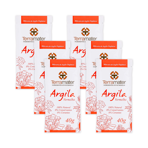 Kit 6 Máscaras de Argila Vermelha Orgânica 40g – Terramater
