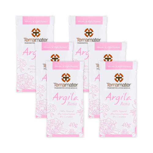 Kit 6 Máscaras de Argila Rosa Orgânica 40g – Terramater