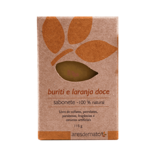 Sabonete Natural Buriti E Laranja Doce para Pele Seca 115g - Ares De Mato