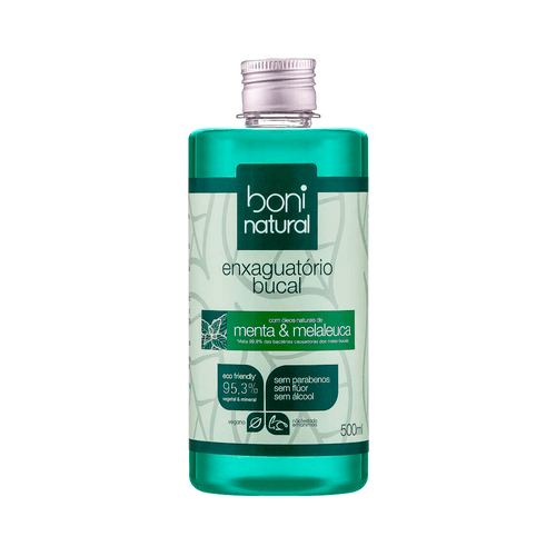 Enxaguante Bucal Natural Menta e Melaleuca sem Flúor 500ml – Boni Natural