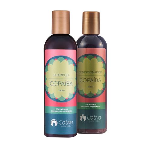 Kit Shampoo e Condicionador de Copaíba Natural para Cabelos Oleosos - Cativa Natureza