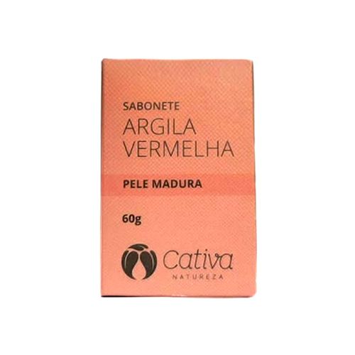 Sabonete de Argila Vermelha Natural para Pele Madura 60g – Cativa Natureza