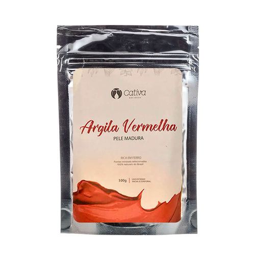 Máscara Facial Natural de Argila Vermelha 100g – Cativa Natureza