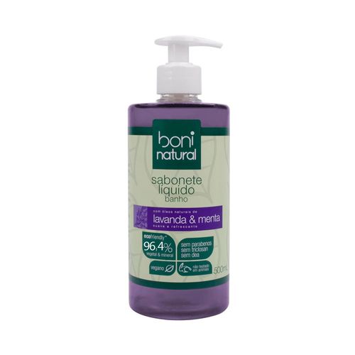 Sabonete Líquido Natural para Banho Lavanda e Menta 500ml – Boni Natural