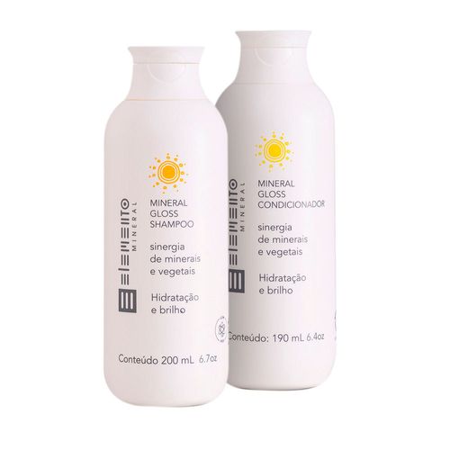 Kit Shampoo e Condicionador Gloss Mineral para Todos os Tipos de Cabelo - Elemento Mineral