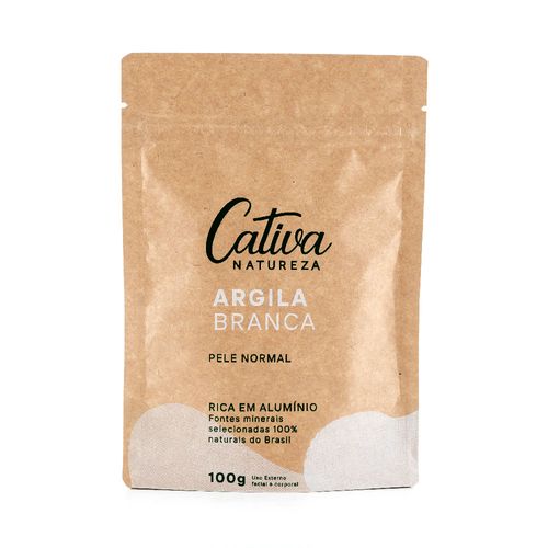 Máscara Facial Natural de Argila Branca 100g – Cativa Natureza