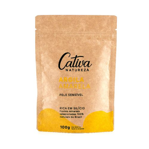 Máscara Facial Natural de Argila Amarela 100g – Cativa Natureza