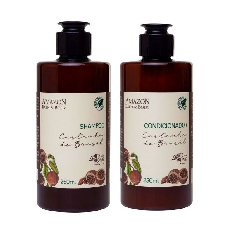 Kit Natural com Shampoo e Condicionador de Castanha do Brasil Arte dos  Aromas