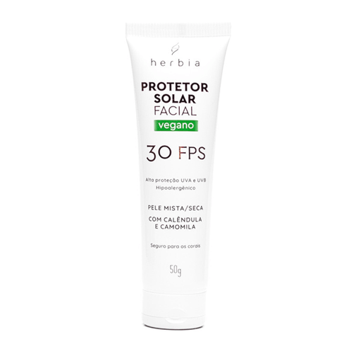 Protetor Solar Facial FPS30 Pele Mista/Seca 50g - Herbia
