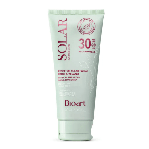Protetor Solar Natural Vegano Facial  sem cor 70ml - Bioart