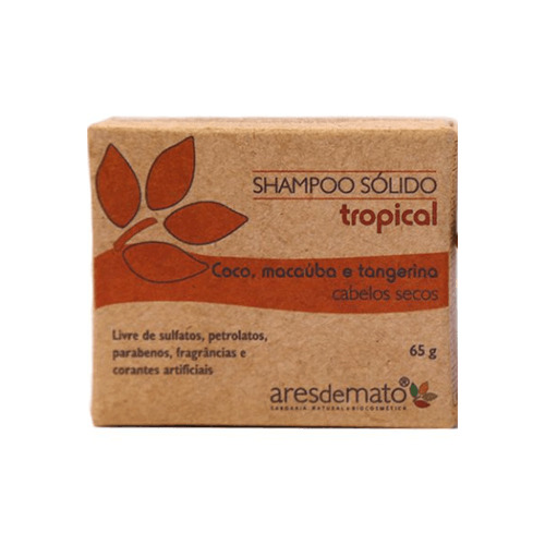 Shampoo Sólido Tropical para Cabelos Secos 65g - Ares de Mato