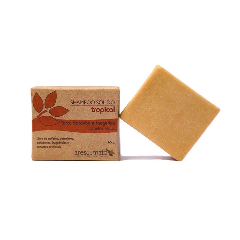 Shampoo Sólido Tropical para Cabelos Secos 65g Ares de Mato Use