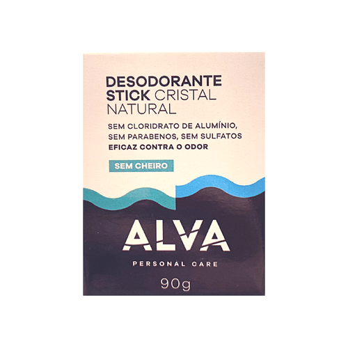 Desodorante de Pedra Cristal Stick Sensitive Caixa de Papel 90g – Alva