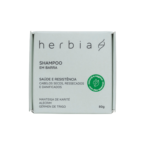 Shampoo em Barra para Cabelos Secos, Ressecados e Danificados 80g - Herbia
