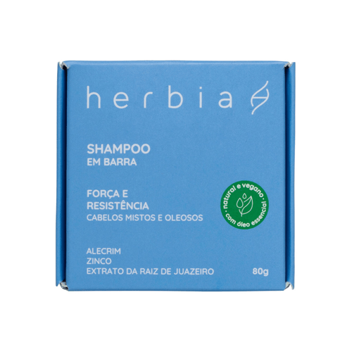 Shampoo em Barra para Cabelos Mistos e Oleosos 80g - Herbia