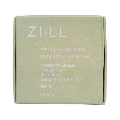 Shampoo em Barra Natural para Cabelos Oleosos 70g - Ziel Cosmetics