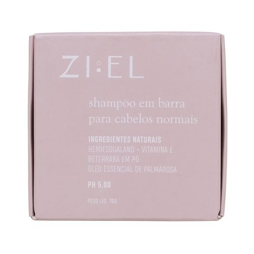 Shampoo em Barra Natural para Cabelos Normais 70g - Ziel Cosmetics
