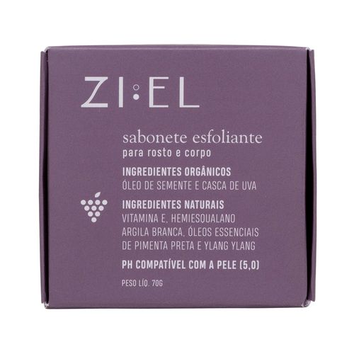 Sabonete Natural em Barra Esfoliante de Uva 70g - Ziel Cosmetics