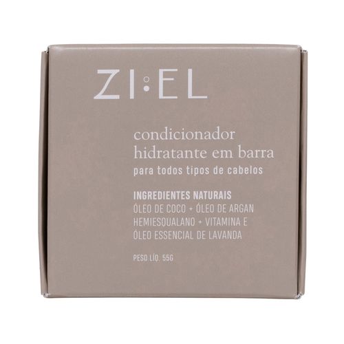 Condicionador Natural em Barra Hidratante para Cabelos Normais 55g - Ziel Cosmetics