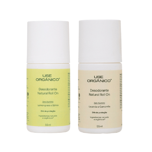 Kit com 02 Desodorantes Naturais Lavanda e Lemongrass 55ml - Use Orgânico