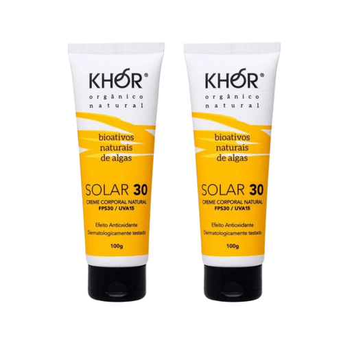 Kit com 2 Protetores Solar Facial e Corporal FPS 30 UVA 15 100g – Khor Cosmetics