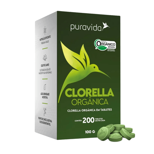 Clorella Orgânica 100g - Puravida